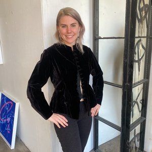 Circa 1890s Edwardian Velvet Tuxedo Jacket with Tails!